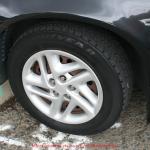 One of the front tires